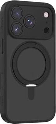 Iphone 17 Pro Roller Serisi 360° Dönebilen Halka Standlı Magsafe Kılıf (Black)