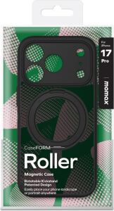 Iphone 17 Pro Roller Serisi 360° Dönebilen Halka Standlı Magsafe Kılıf (Black)