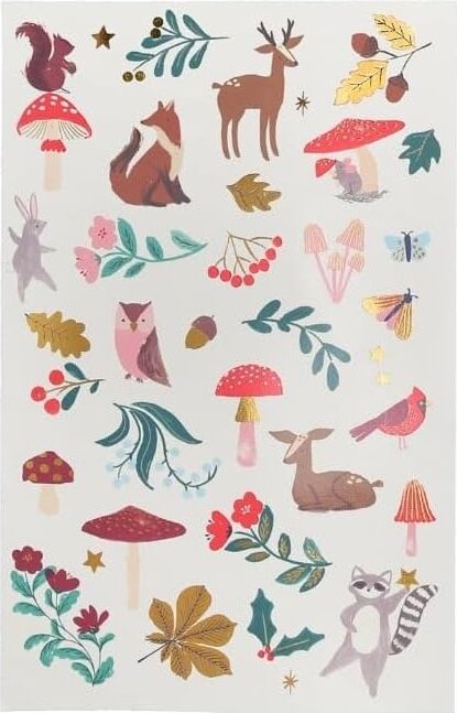 - Woodland Temporary Tattoo Sheets - Orman Geçici Dövme