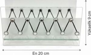 Cam Dekoratif Zikzak Tasarımlı Şamdan 20X9 cm | Tealight ve Banyo Düzenleyici | Modern Ev Ofis Masaüstü Aksesuar