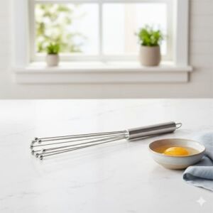 Paslanmaz Çelik Top Uçlu Çubuk Çırpıcı (31 Cm) | Profesyonel Ball Whisk | Hızlı ve Kolay Karıştırma | Yumurta, Sos ve Hamurlar Için Ideal