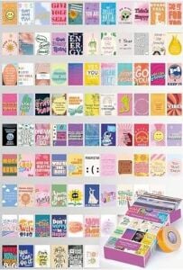 Guguk Motivasyon Sözleri Temalı 90 Adet Duvar Poster Seti, Özel Tasarım Kutulu, Oda Dekoru (GGK-K009)