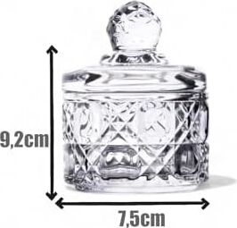 Lüx  Mini Cam Şekerlik & Cam Lokumluk, Kesme Cam Lüx Şekerlik 7.5cm*9.2cm - 06643