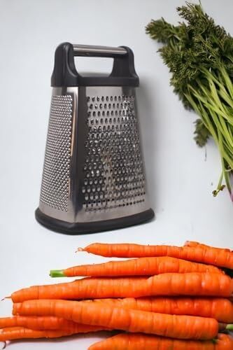 4 Taraflı Paslanmaz Çelik Rende, Dikdörtgen Kaydırmaz Tabanlı Tutacaklı Paslanmaz Çelik Rende (22CM*14CM*12CM)