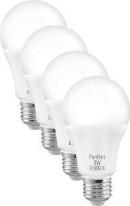 Telvesse 4 Adet 9W Beyaz LED E27 Ampul Tasarruflu Lamba 6500 K Beyaz Işık 800 Lümen 9W=60W