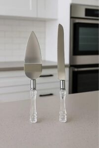 2li  Mika Saplı Pasta Servis Seti Spatula Bıçak Servis Seti