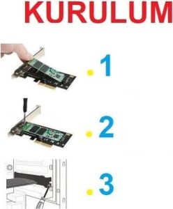Pcı-E Pcı Express 3.0 Kartı X4 To Nvme M.2 SSD ve Ngff SSD M Key Pcıe 4446