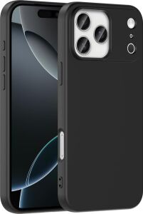 iPhone 17 Pro Ile Uyumlu Kılıf Z-Mara Lansman Vieri Tam Koruma Arka Kapak Kamera Koruma Çıkıntılı Pürüzsüz Yüzey Siyah