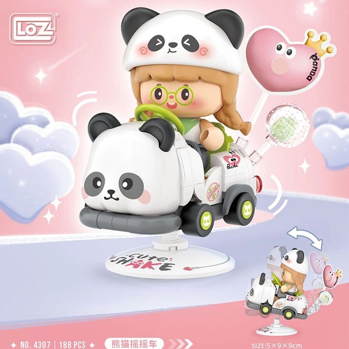LZ-4307 Loz Panda Sallanan Sürüş 188 Parça Block Oyuncak