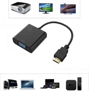 Tablet Projeksiyon Notebook Uyumlu HDMI To VGA Kablo Siyah