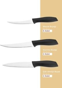 Quick Chef Bıçak Seti 10 Parça-Siyah