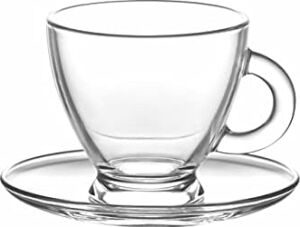 12 Pc Şeffaf Base De Thé/café- Her Biri Expresso-Set Grup Cadeau Vaisselle 95 ml