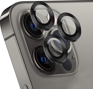 Ekran Koruyucu Apple iPhone 15 Pro Için Tekli Kamera Lens Koruma Camı Siyah