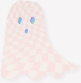 - Pink Checker Ghost Napkins - Pembe Kareli Hayalet Peçeteler (16'lı)