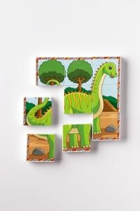 Manyetik Blok Çift Taraflı 9 Parçalı Mıknatıslı Dinozor Puzzle - 2 Görsel Yapboz
