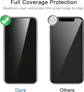 iPhone 11 Privacy (Hayalet) Ekran Koruyucu – 2 Adet - 9h Temperli Cam, Yan Görünme Engelleyici, Tam Kaplama