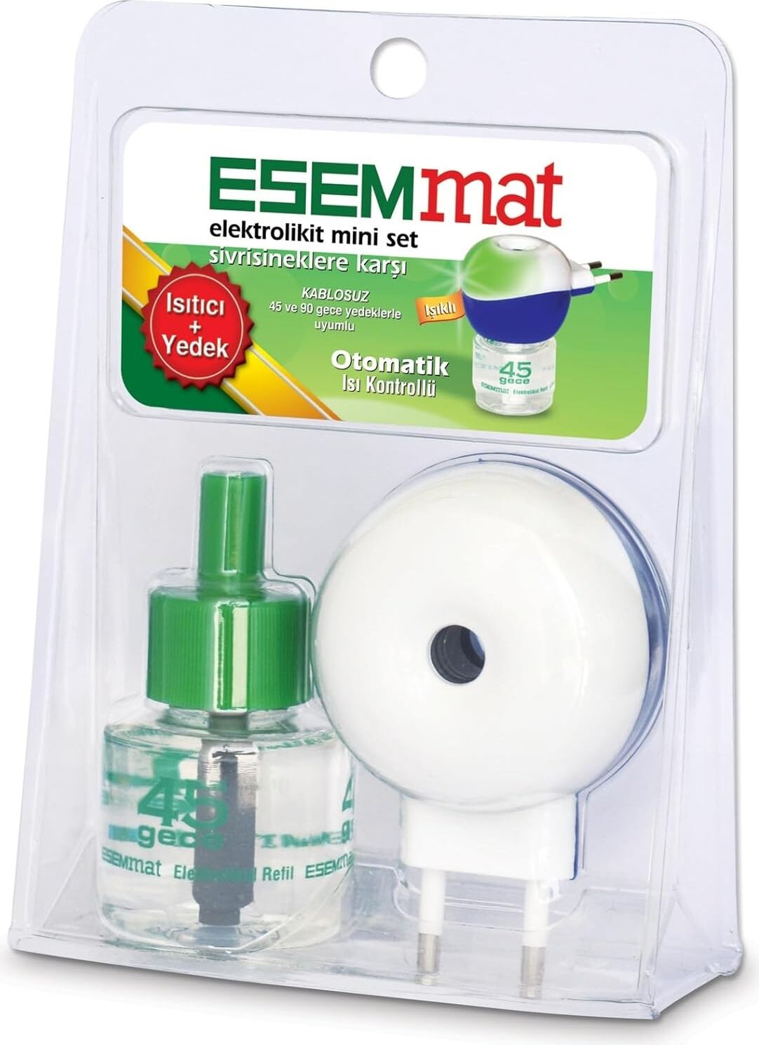 Esemmat Elektrolikit Mini Set Isıtıcı + Likit, Sivrisineklere Karşı Etkili