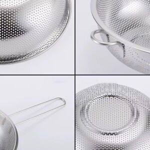 Uzun Saplı Paslanmaz Metal Süzgeç – Makarna, Sebze ve Meyve Yıkama Süzek, Derin Gövdeli, Dayanıklı Tel Süzgeç, Mutfak Süzgeci (19 Cm)