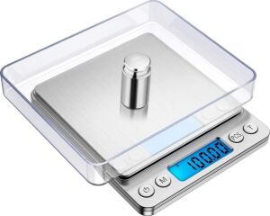 Jouis Dijital Mutfak Hassas Tartı, 3 kg Kapasite, 0.1 gr Hassasiyet, LCD Ekran, Mutfak ve Kuyumcu Terazisi