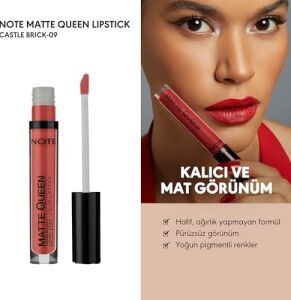 Lipstick 09 Brick Kalıcı Likit Ruj, Pembe