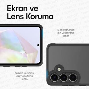 Galaxy A26 Için Basic Serisi Yükseltilmiş Lens Çerçeveli Ultra Güçlü Darbeye Dayanıklı Yumuşak Silikon Mat Kılıf (Galaxy A26)
