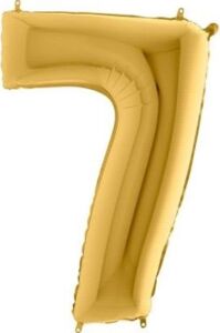 7 Rakamlı 16 Inç Gold Renk Folyo Balon 36 cm (Altın)