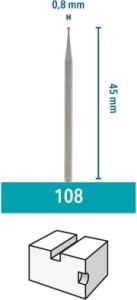 108 Gravür Kesici, En Küçük Boy Silindir Uçlu, 0,8 mm 3'lü