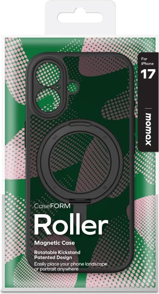 Iphone 17 Roller Serisi 360° Dönebilen Halka Standlı Magsafe Kılıf (Black)