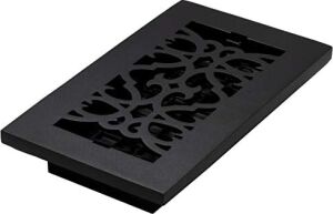 Decor Grates AC408-BLK Viktorya Dönemi Zemin Tescili, 4 x 8, Dökme Demir Siyah