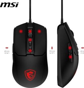 Msı Gg Forge GM100 Gamıng Mouse Max 6400 Dpı 108GR 1,5m Kablo Optık Sensor Mıcro Swıtch Rgb LED Oyuncu Faresı