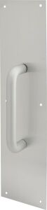 Prime Line Ürünler J 4640 Kapı Pull Plaka ile Yuvarlak Sap, 4-Inç x 40,6 Cm, Saten Alüminyum