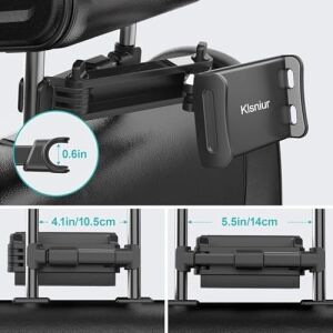 Klsniur Tablet Kafalık Tutucu, Araba Arka Koltuk Koltuk Tutacağı, Evrensel 360 Dönebilen Ayarlanabilir 6 ''-10,5'' Tablet iPad Air iPad Mini,  Galaxy