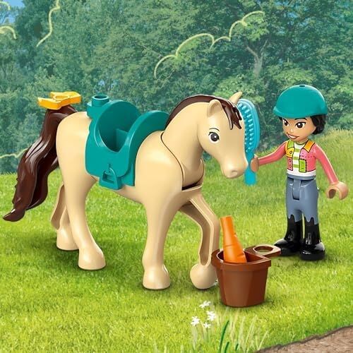At ve Midilli Römorku 42634-4 Yaş ve Üzeri Çocuklar Için Liann ve Zoya Minifigürü Içeren Yaratıcı Oyuncak Yapım Seti (105 Parça)