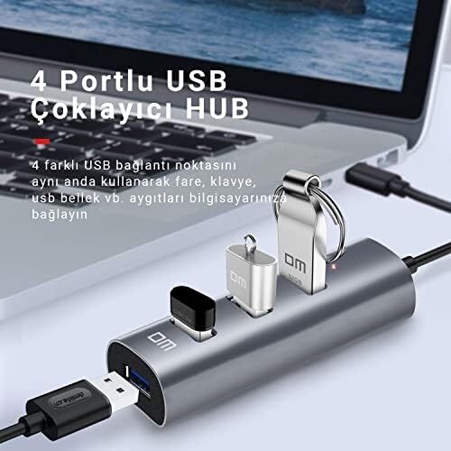 CHB010 Type-C To USB 3.0 4 Portlu Alüminyum Hub Çoklayıcı