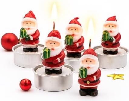 Yılbaşı Temalı Noel Baba Figürlü Mum Seti 4’lü | Yılbaşı Mumu, Yılbaşı Hediyesi, Yılbaşı Sofra Süsleme