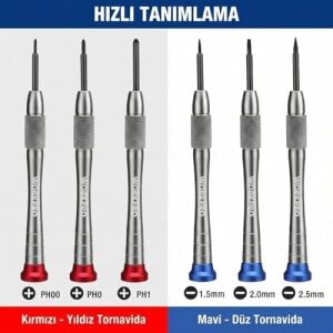 WP200549 Profesyonel Saat Tornavida Seti, 6 Parça, S2 Manyetik, Elektronik Onarım