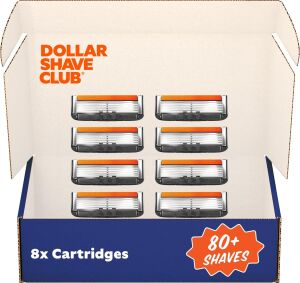 Dollar Shave Club | 6 Blade Club Serisi Tıraş Makinesi Dolum Kartuşu, 8 Adet | Dahili Düzeltici Bıçaklı Hassas Kesim Paslanmaz Çelik Bıçaklar | Miras Ile Uyumlu Değil