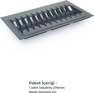 Tify Çekmece Içi Tabaklık 27CMX48CM, Antresit (3cm En ve 6 cm Boydan Kesilebilir)