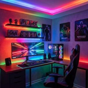 5 Metre Rgb Şerit LED Tak Çalıştır Hazır Set, 2835 Çipli, IP20 Silikonsuz, Adaptör ve Kumanda Dahil, Iç Mekana Uygun, 16 Renk, Kumandalı | Cata