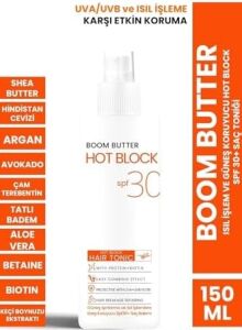 Boom Butter Isıl Işlem ve Güneş Koruyucu Hot Block Spf 30+ Saç Toniği 150ML