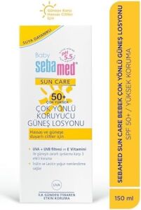 Baby Spf 50+ Uva - Uvb Filtresi ve E Vitamini Etkili Çok Yönlü Koruyucu Çocuk Güneş Losyonu 150 ml