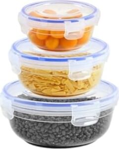 3'lü Contalı Yuvarlak Saklama SET(400,800,1350 Ml)