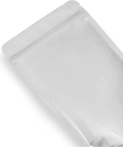Beyaz Kraft Pencereli Doypack Dik Duran Ambalajlar – 50’li Paket, Şeffaf Pencereli, Kilitli (Ziplock) ve Kolay Açma Çentikli, Çok Amaçlı Gıda Saklama Ambalajı (13X22,5 Cm)