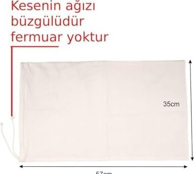 Bakliyat Ham Bez Saklama Kesesi Büzgülü Ürün Yüzde Yüz Pamuk Kotondur 57X35 Santim Hacim 6 Kilo