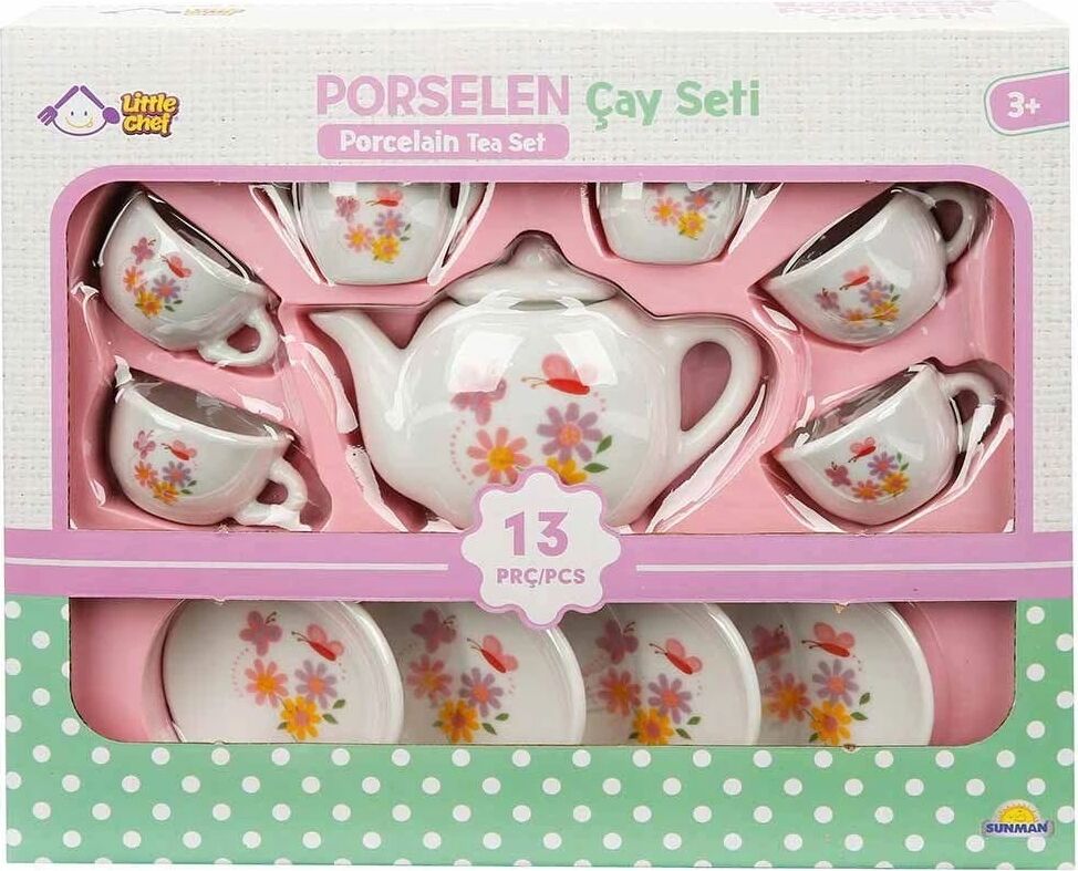1501 Oyuncak Porselen Çay Seti 13 Parça - Stokta Olan Model Gönderilir