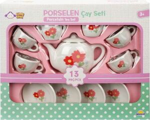 1501 Oyuncak Porselen Çay Seti 13 Parça - Stokta Olan Model Gönderilir