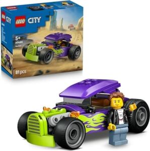 City Hot Rod 60485 – 5 Yaş ve Üzeri Erkek ve Kız Çocuklar Için Sürücü Minifigürü ve Ayrıntılı Yarış Arabası Özellikleri Içeren Yaratıcı Oyuncak Araba Yapım Seti, Hediye Fikri (81 Parça)