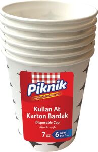 Piknik Kullan At Karton Bardak 7 Oz 6'lı 1483