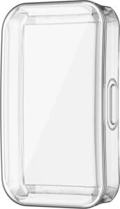 Galaxy Fit3 ile Uyumlu Silikon Kasa Ekran Koruyucu 360 Tam Kapatan Çerceve Pc Kasa Koruma Silikon Çerçeve (Şeffaf)