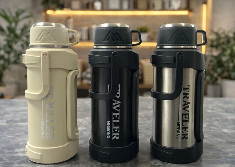 1600 ml Bardaklı Çift Katmanlı Vakumlu Paslanmaz Çelik Termos